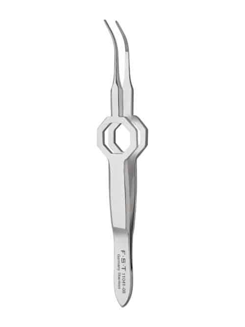 Octagon Forceps  Curved  Serrated