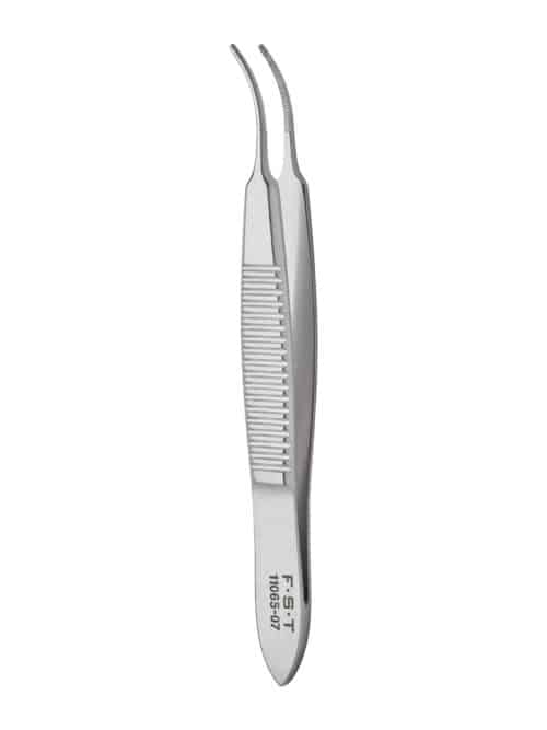 Fine Forceps  Curved  Serrated